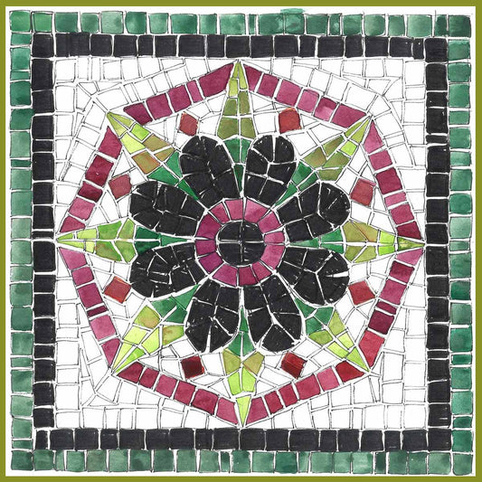 GREEN FLOWER mosaic kit (marble - direct technique)