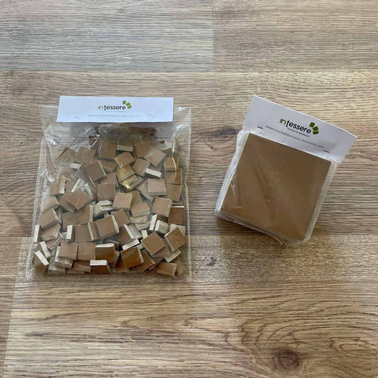 Tessere in ceramica e lastre in ceramica per mosaico artistico color caramello