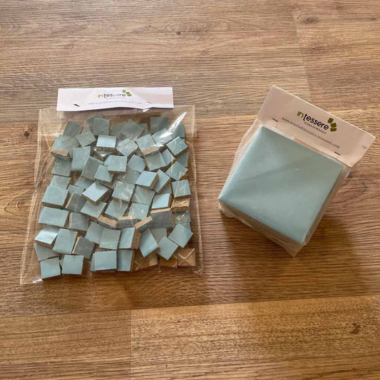 lastre e tessere in ceramica per mosaico azzurro cielo
