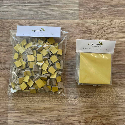 lastre in ceramica e tessere ceramica per mosaico color giallo lucido o opaco