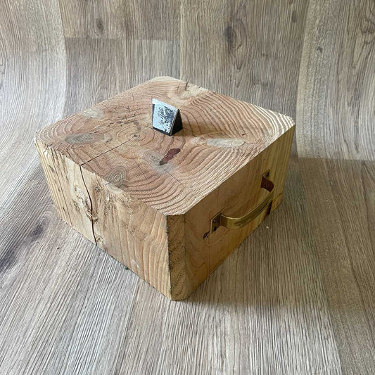 Ceppo con tagliolo per mosaico da tavolo con foro e maniglie