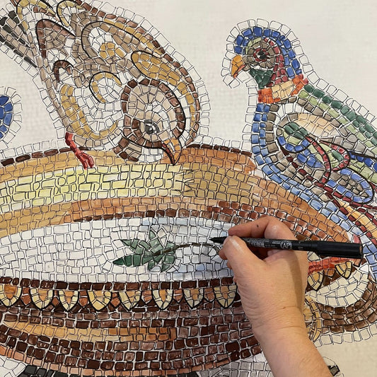 Kit de mosaico Copa con Loros (técnica indirecta)