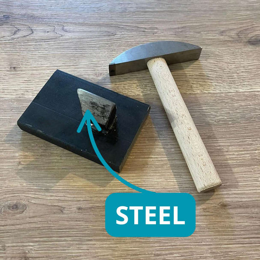 Tagliolo con base widia o acciaio + martellina da 450 gr doppia lama