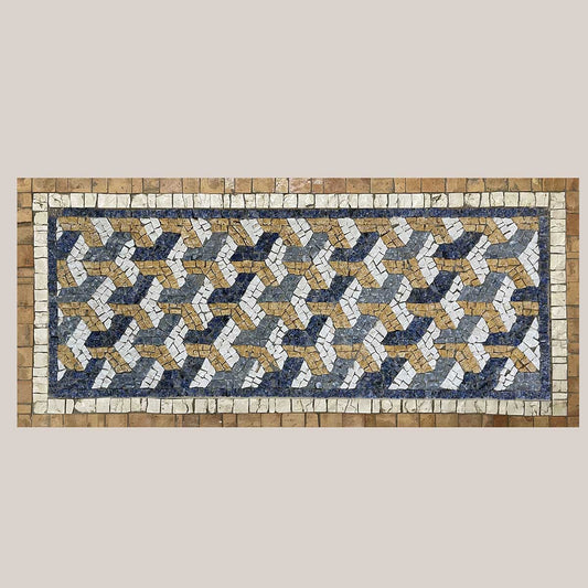 Piano per tavolo con disegno tridimensionale Tetris in mosaico