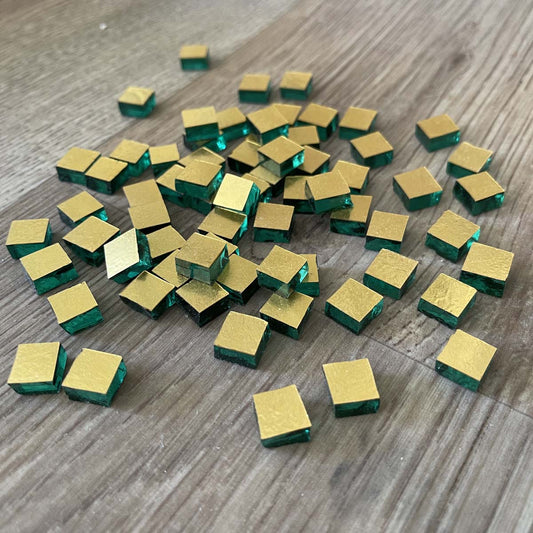 GOLD AND SILVER GLASS TILES FOR MOSAIC