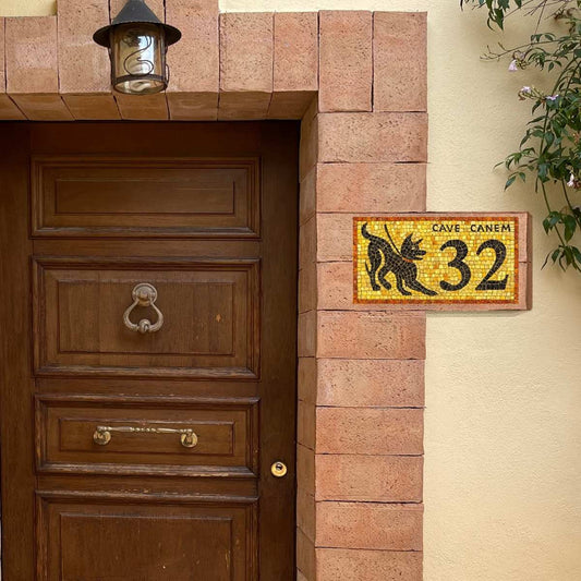 Kit mosaïque CAVE CANEM + NUMÉRO DE MAISON (matériaux divers - technique indirecte)