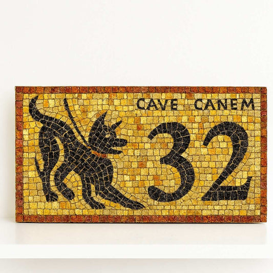 Kit mosaïque CAVE CANEM + NUMÉRO DE MAISON (matériaux divers - technique indirecte)