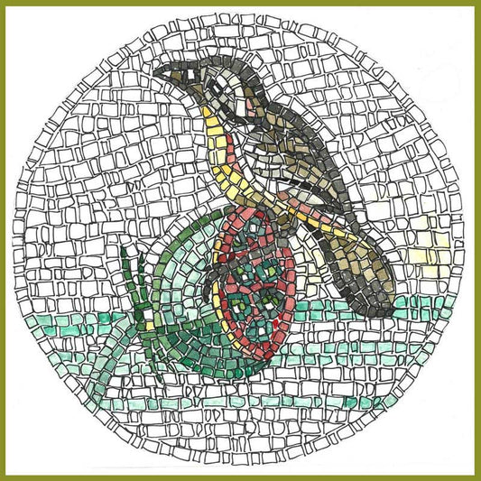 immagine mosaico online uccellino