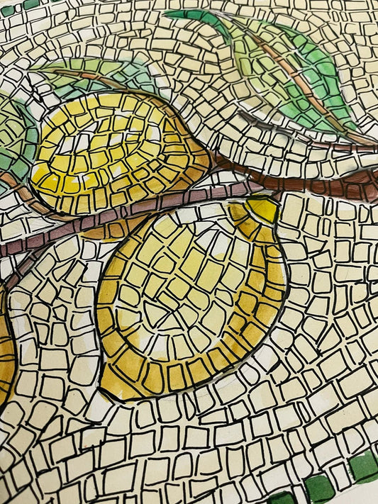 Mosaic kit ROSE WITH LEMONS (marble - direct technique)