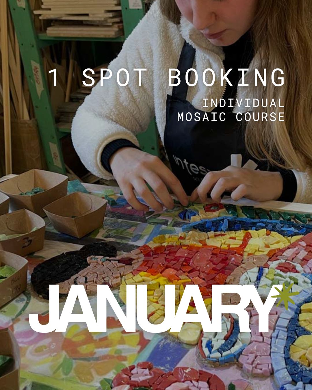 Réservation d'un cours individuel de mosaïque