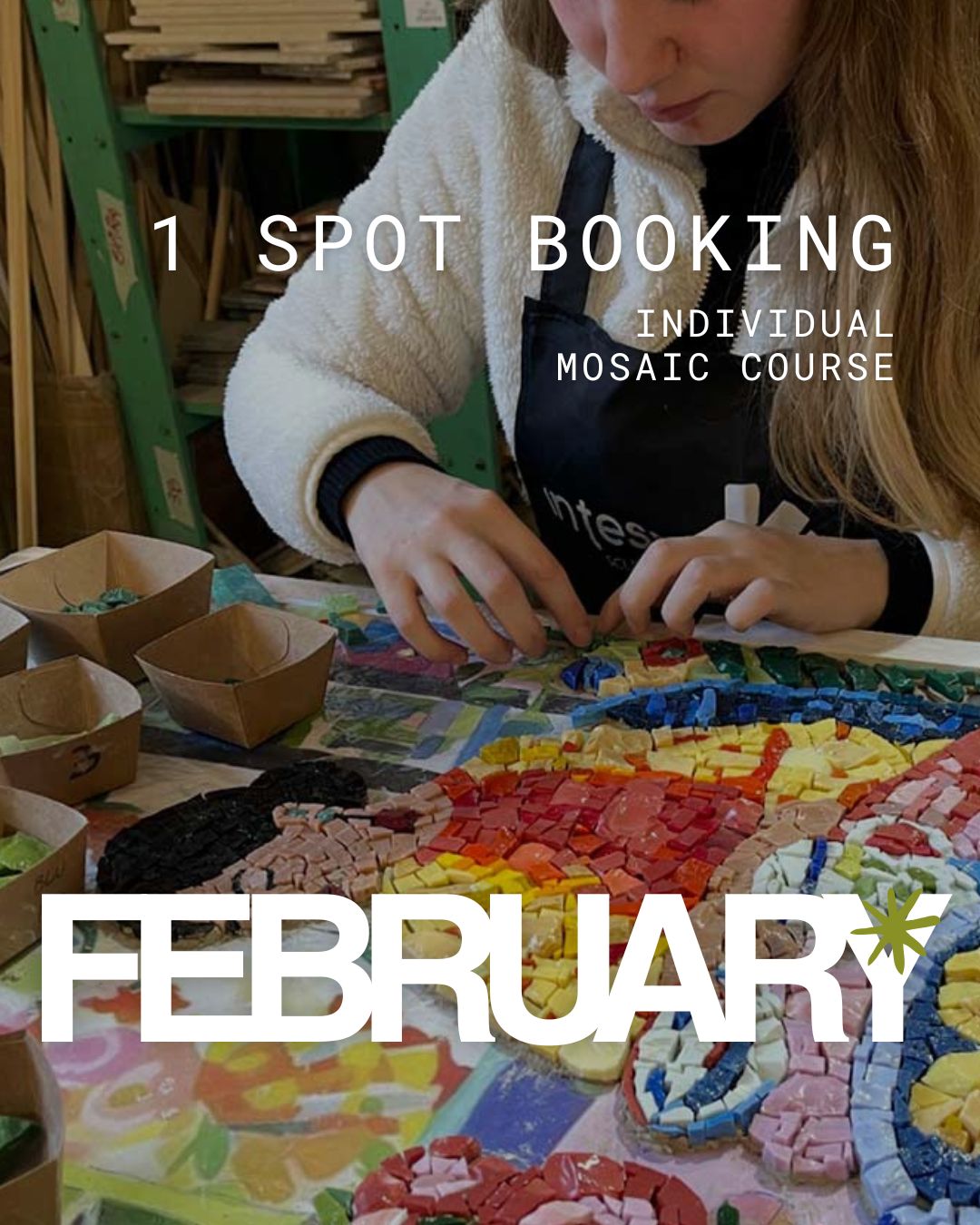 Réservation d'un cours individuel de mosaïque
