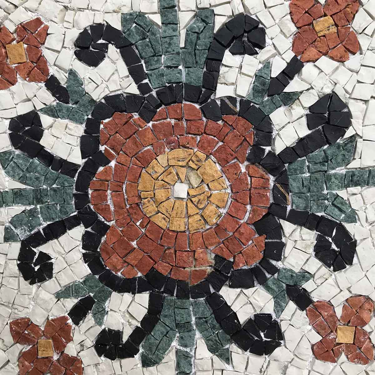 RED FLOWERS mosaic kit (marble - direct technique)