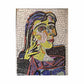 Ritratto di Dora Maar Picasso fatto a mosaico colorato