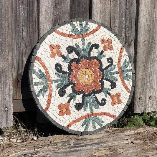 RED FLOWERS mosaic kit (marble - direct technique)