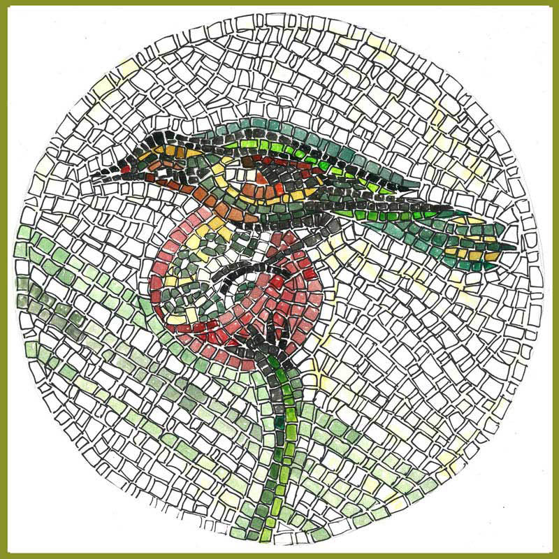 disegno mosaico uccellino fai da te soggetto tradotto in andamenti