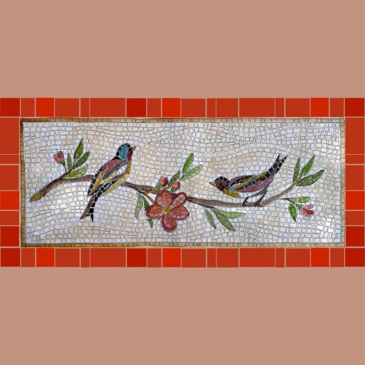 BIRD TABLE TOP mosaic kit (marble - indirect technique)