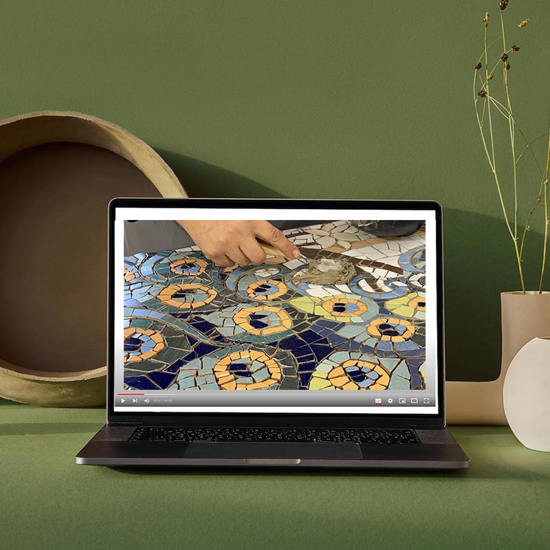 video corso mosaico trencadis o mosaico ceramico online