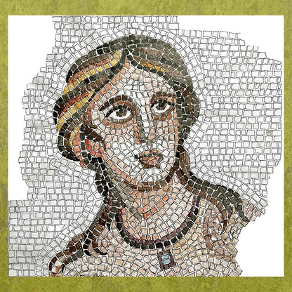 Roman girl portrait mosaic kit  (marble - indirect technique)