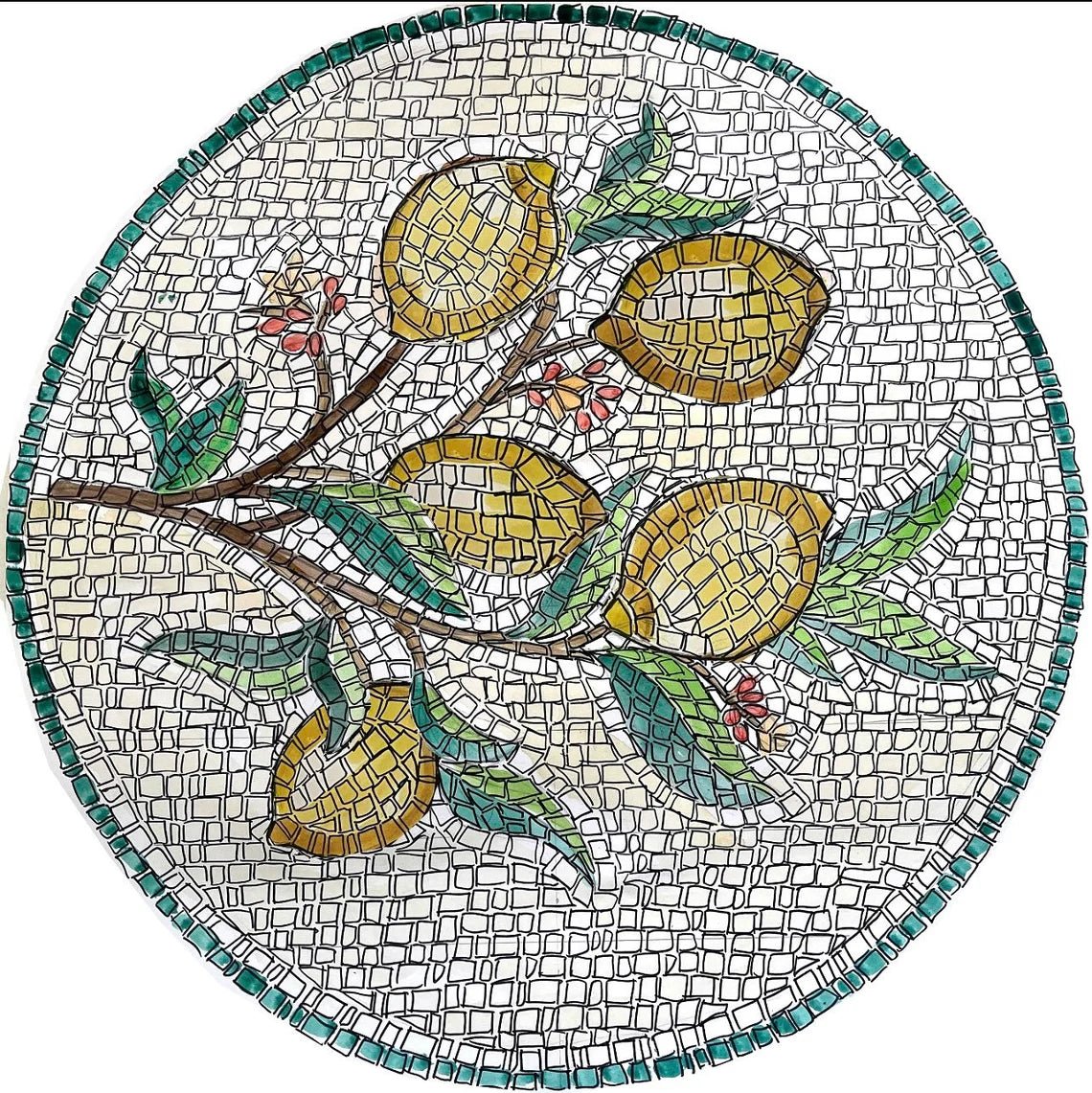 Kit mosaico classico fai da te Ramo con limoni in marmo – SCUOLA DI MOSAICO Kit mosaico classico fai da te Ramo con limoni in marmo – SCUOLA DI MOSAICO