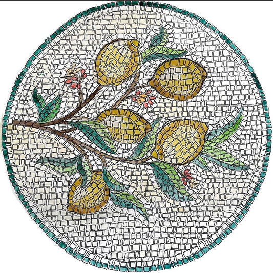Kit mosaico ROSONE CON LIMONI (marmo - tecnica diretta)