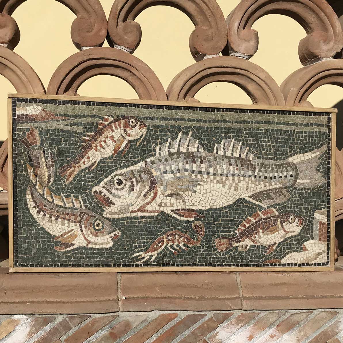 Classical Roman mosaic fish 