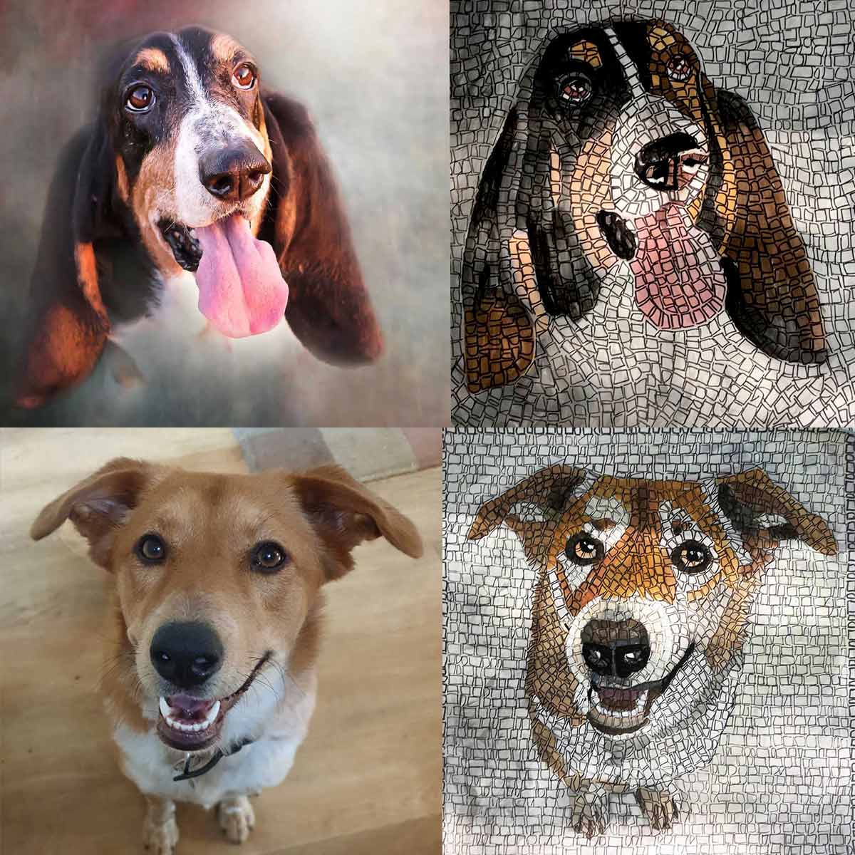 PERSONALIZED DOG mosaic kit (marble - glass - ceramic - direct technique)