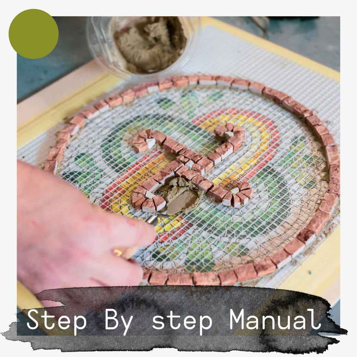 Mosaic kit TABLE WITH FLOWER (marble - indirect technique)