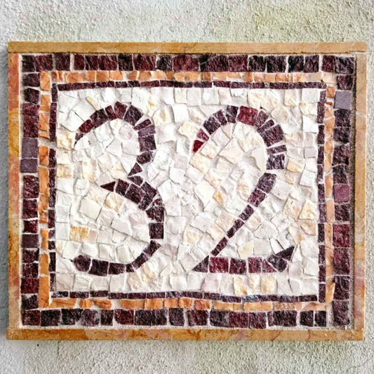 HOUSE NUMBER FLOWER mosaic kit (marble - indirect technique)