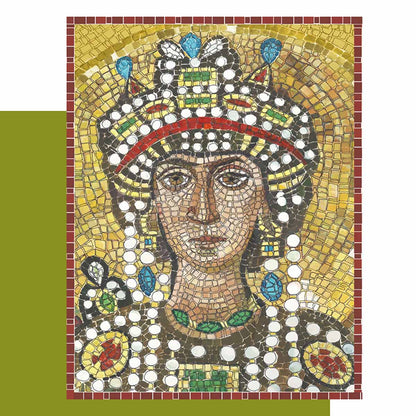 Teodora Portrait Bizantine mosaic  draw to make a mosaic