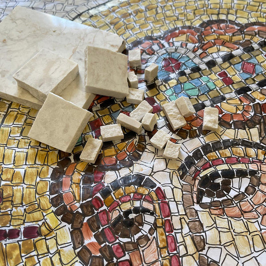 Kit mosaico LUCHA CON LEÓN (mármol - tecnica indirecta)